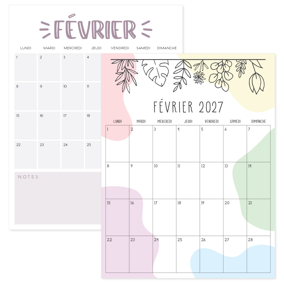 calendrier février 2027
