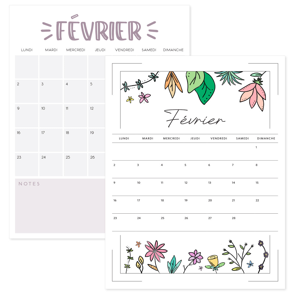 calendrier février