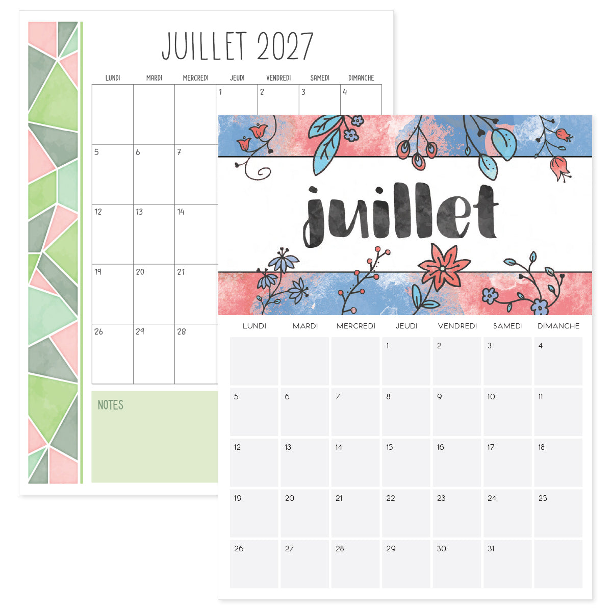 calendrier juillet 2027