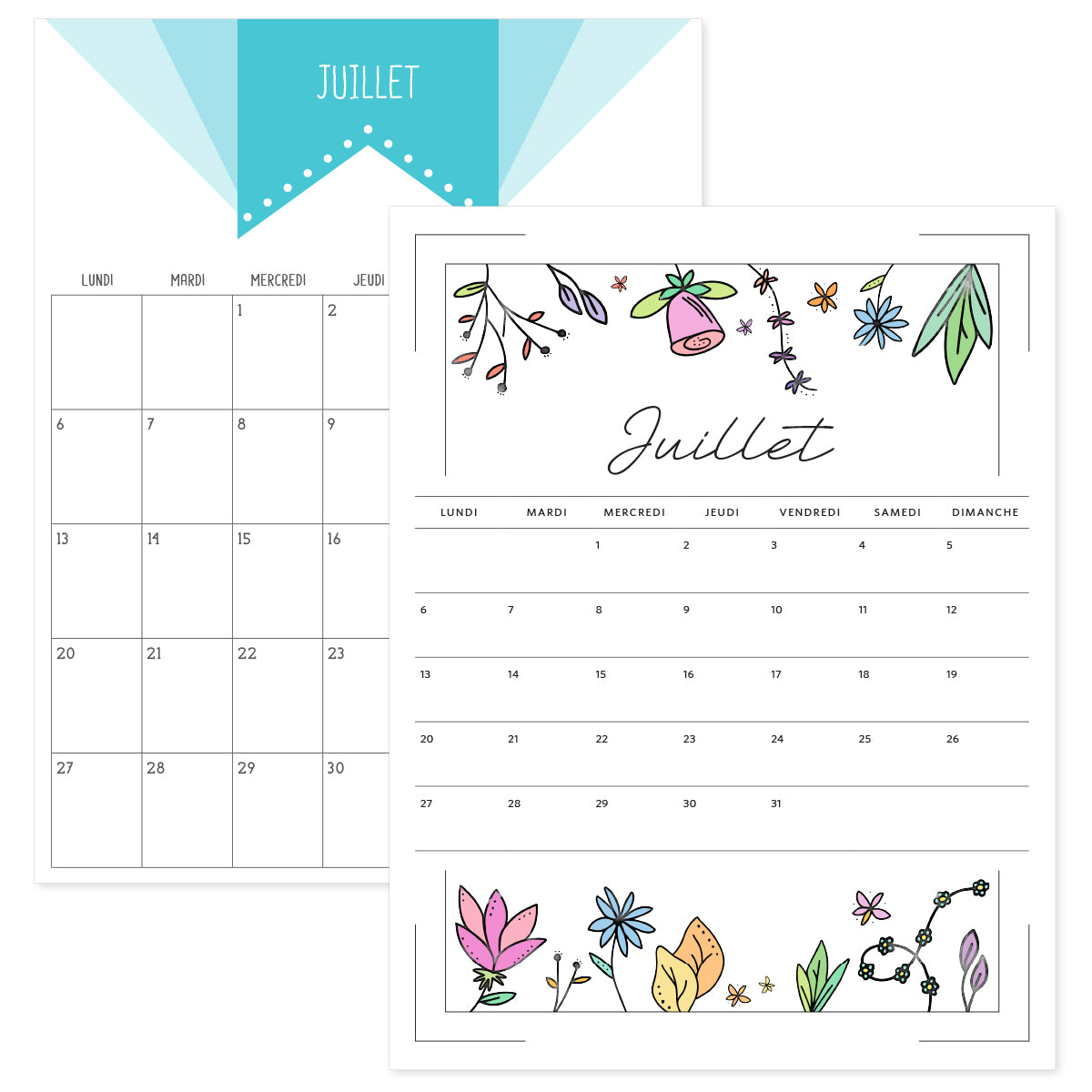 calendrier juillet