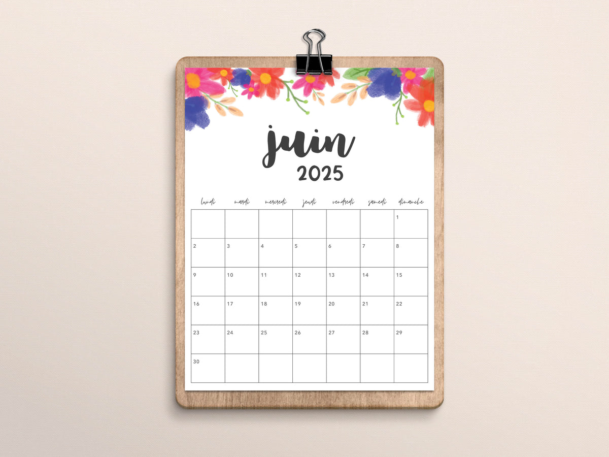 calendrier juin 2025
