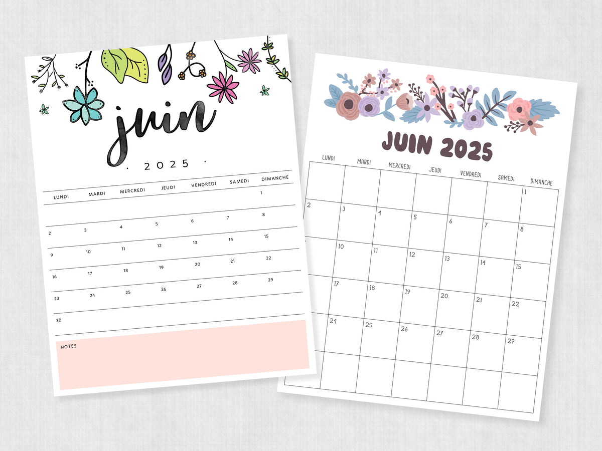 calendrier juin 2025