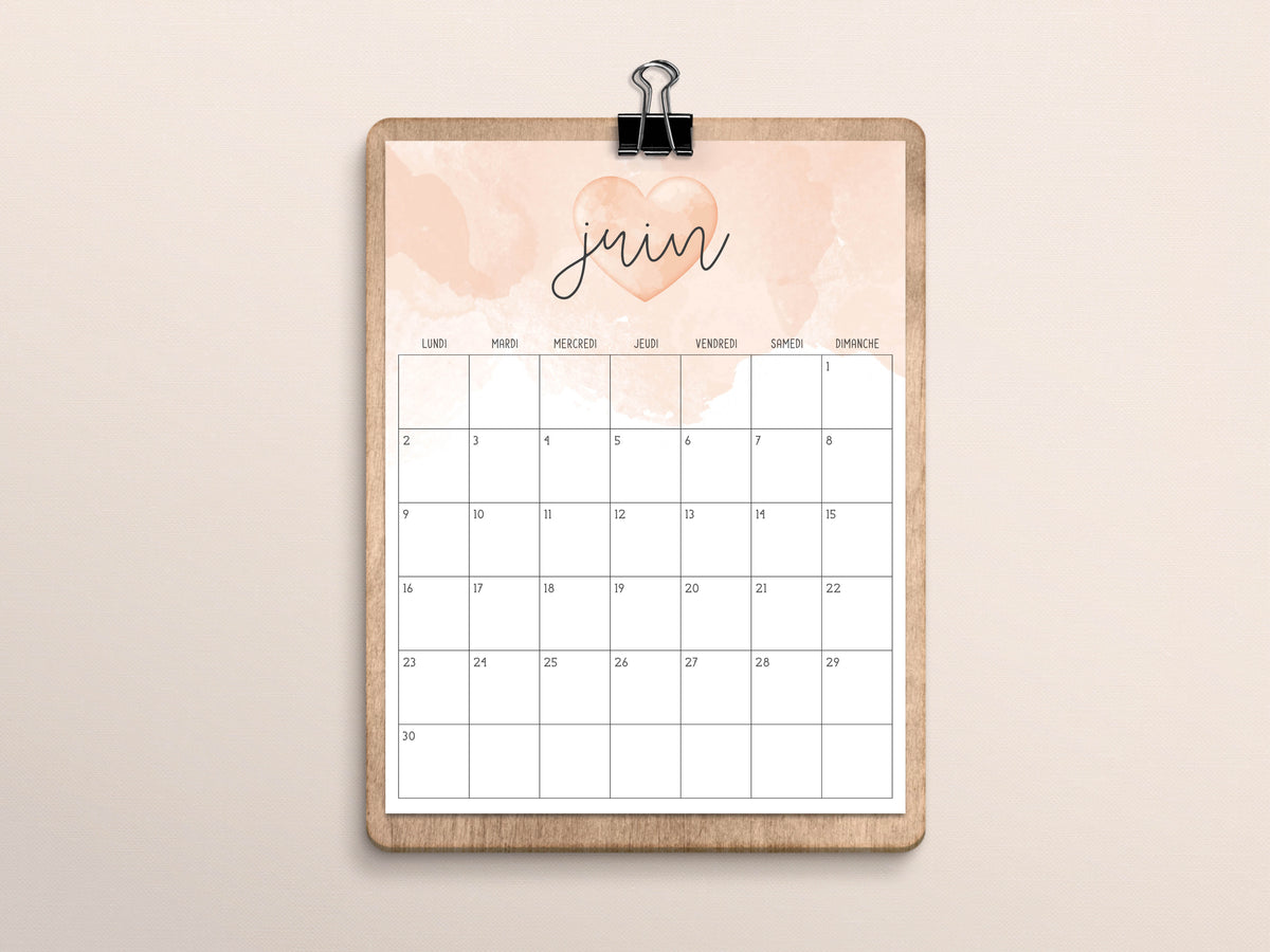 calendrier juin 2025 à imprimer