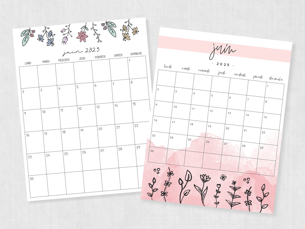 calendrier juin 2025