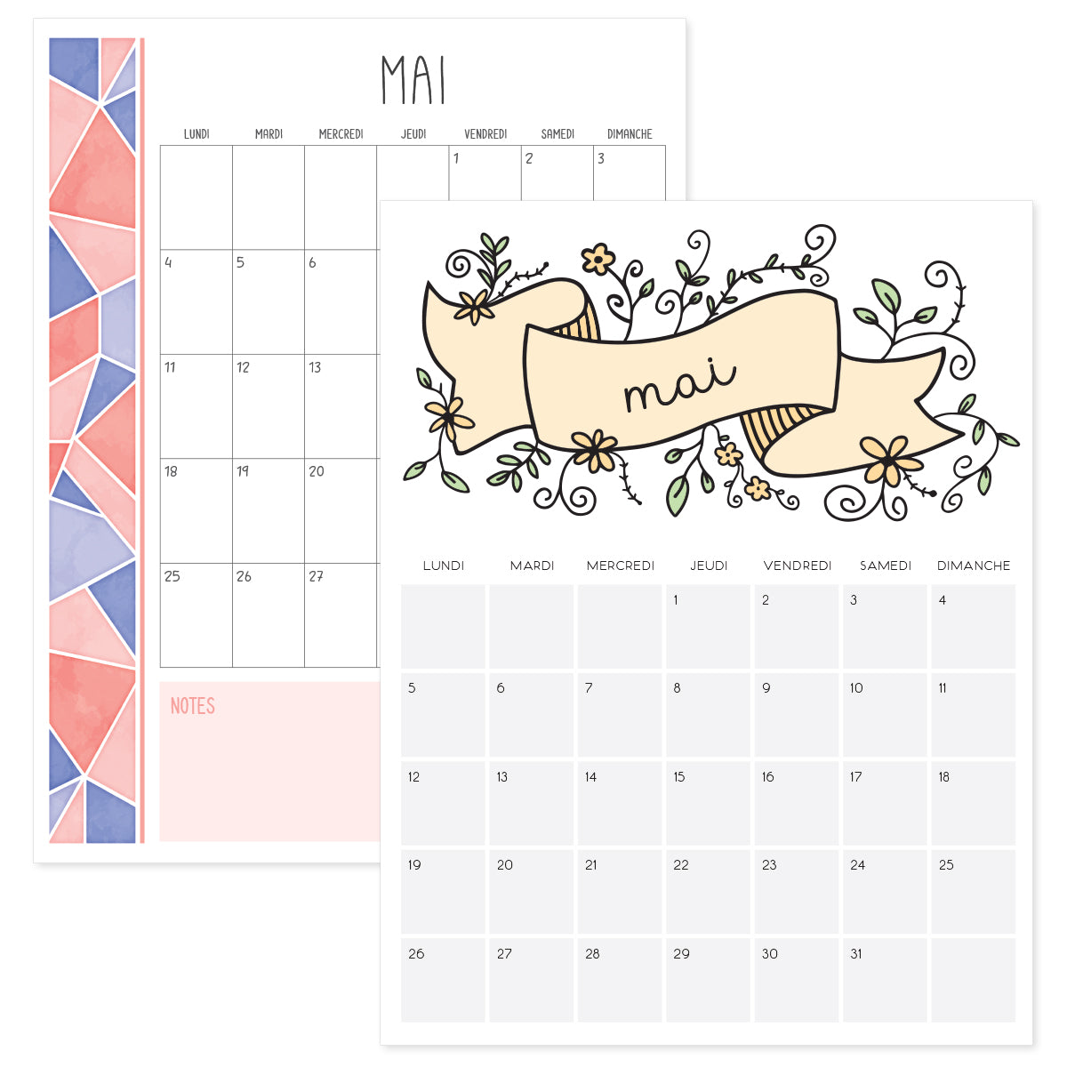 calendrier mai