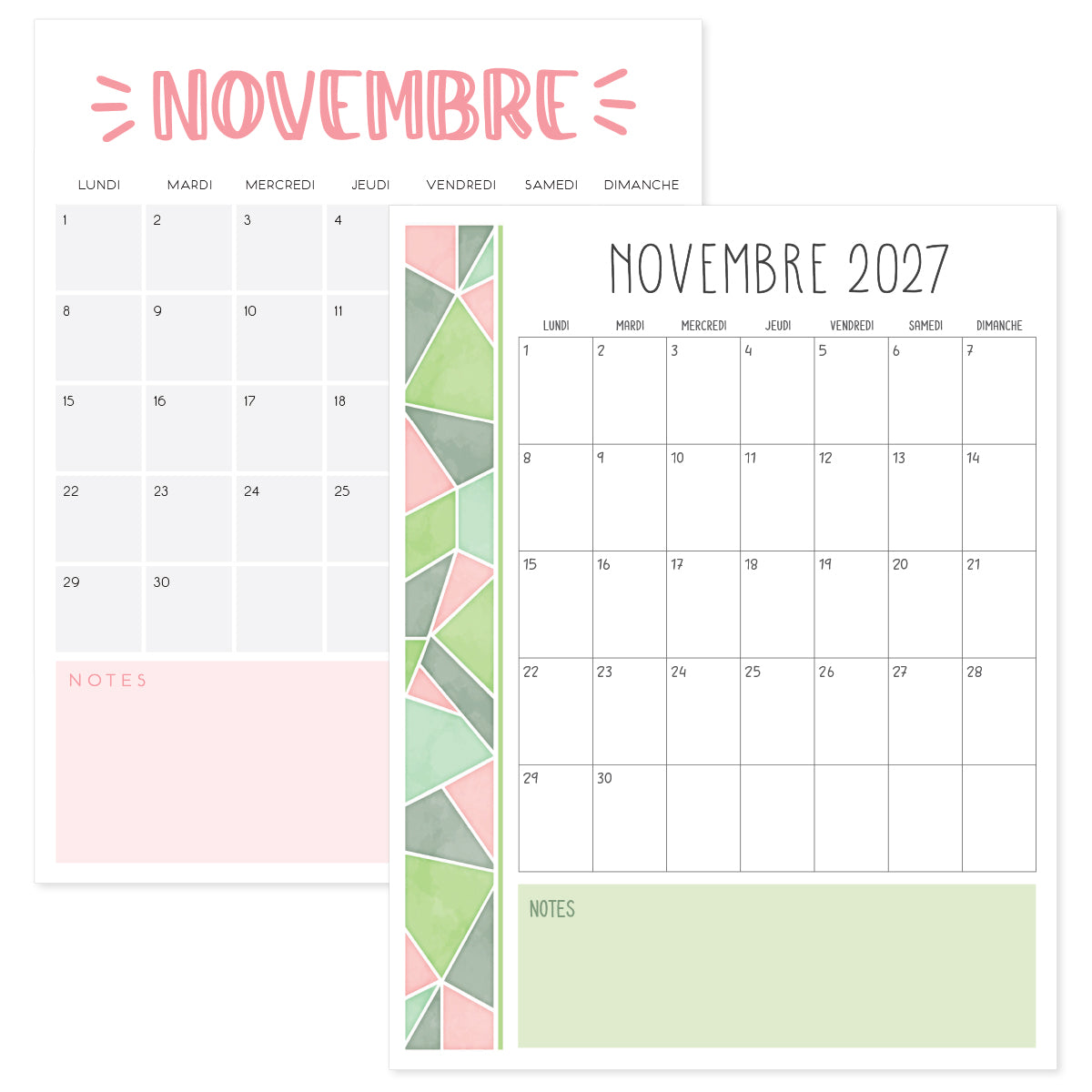 calendrier novembre 2027