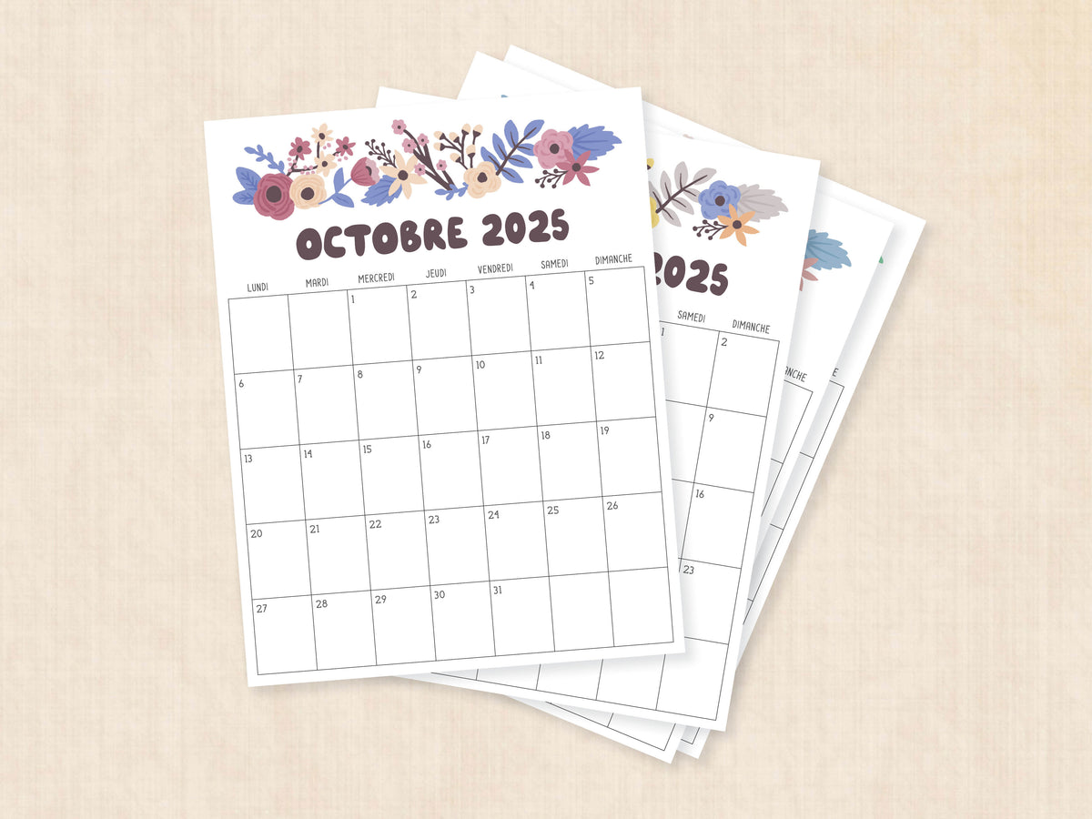 calendrier octobre 2025