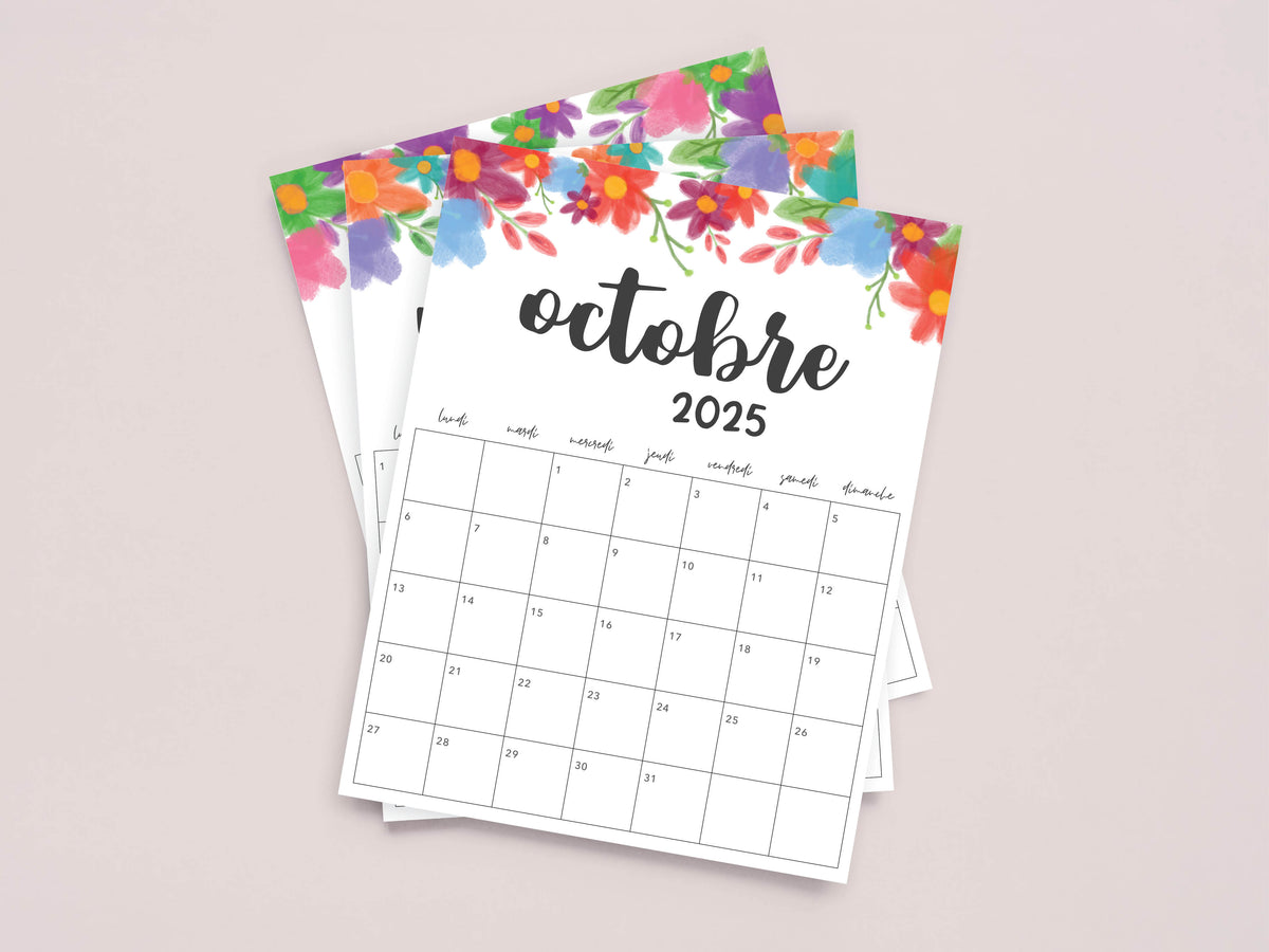 calendrier octobre 2025