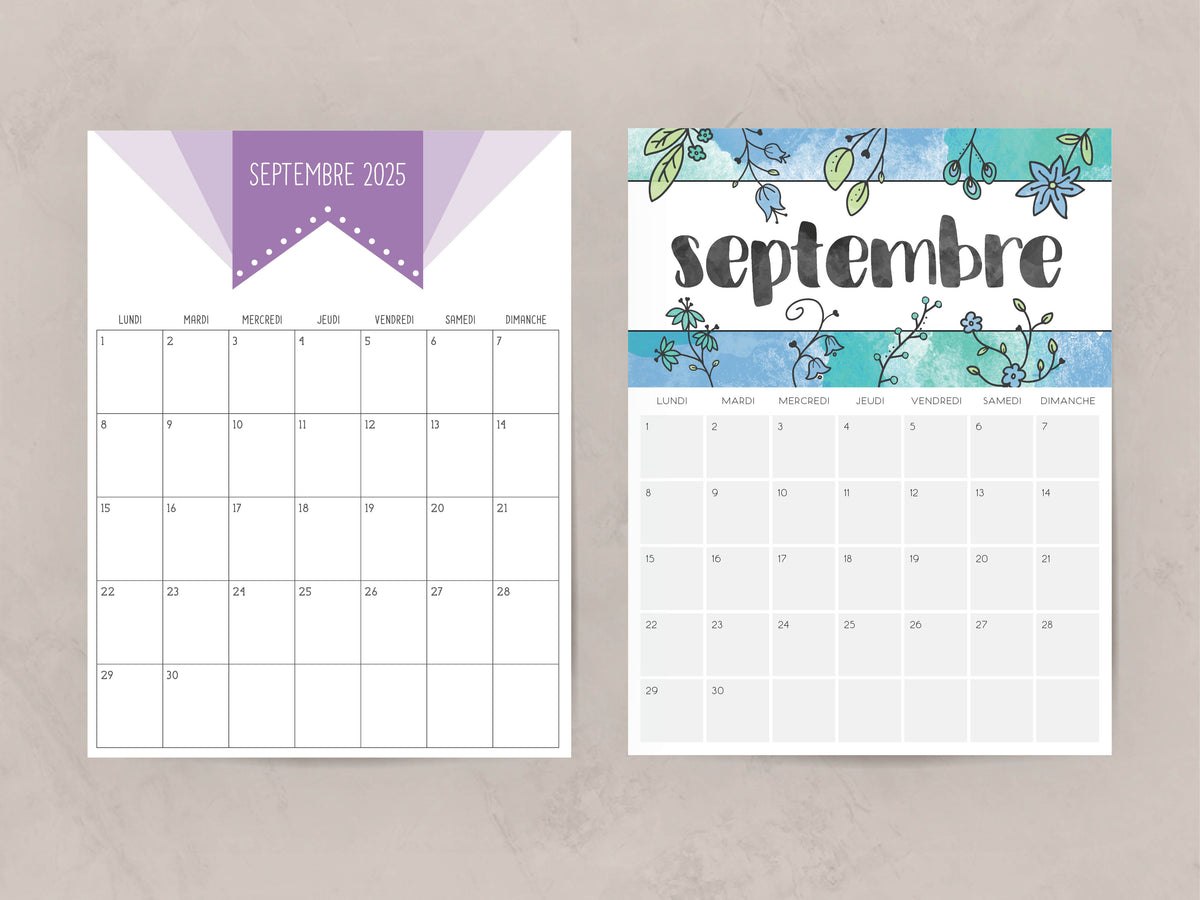 calendrier septembre 2025