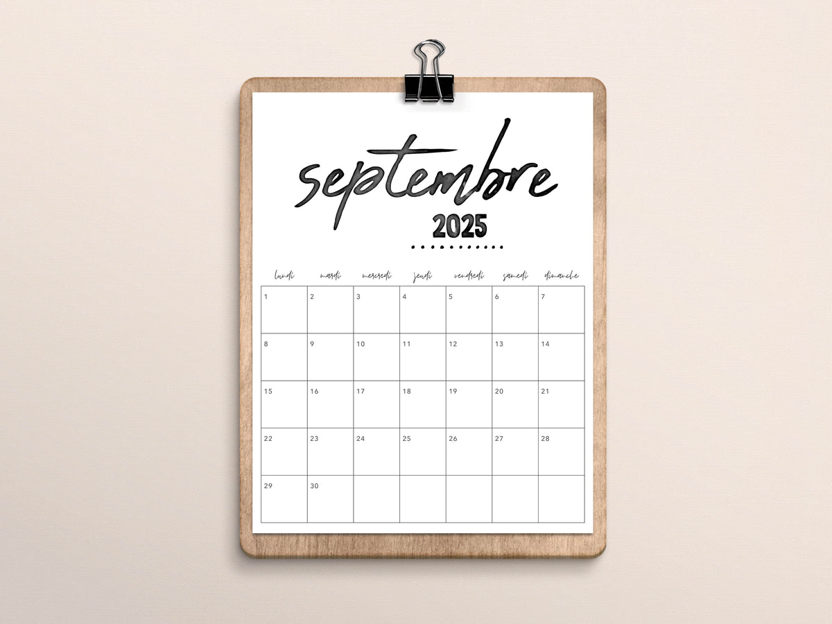 calendrier septembre 2025