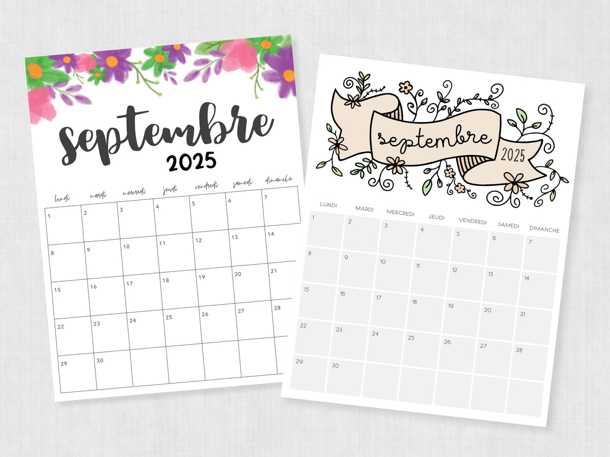 calendrier septembre 2025