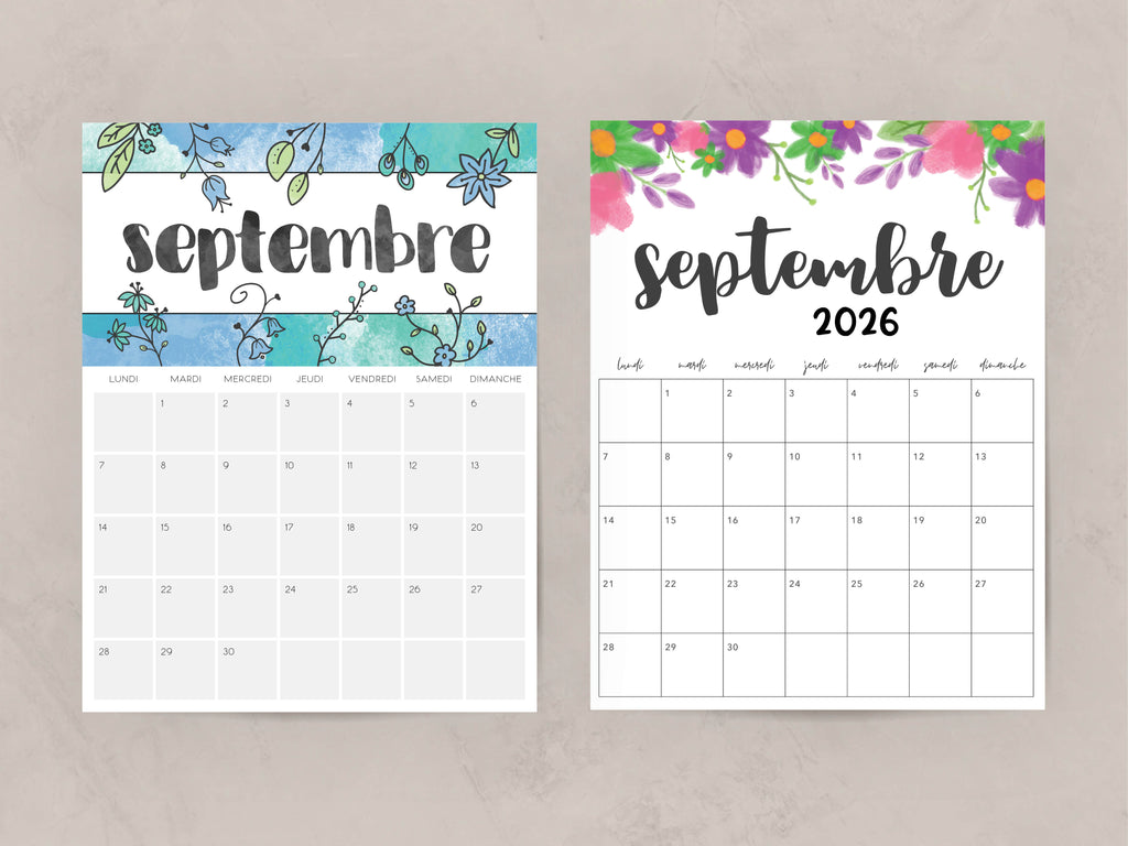 calendrier septembre 2026
