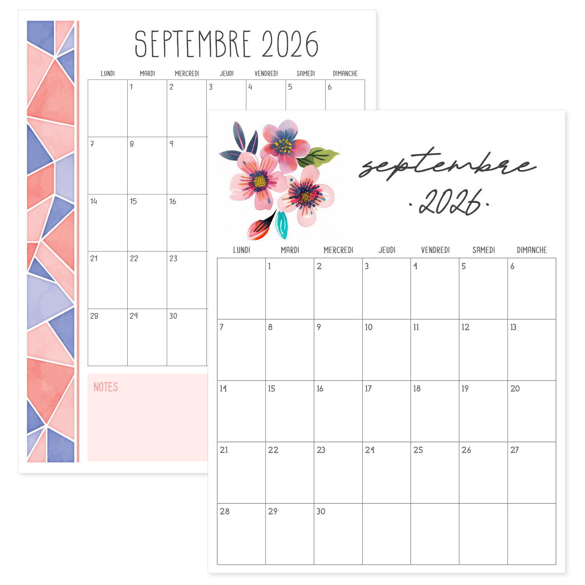 calendrier septembre 2026