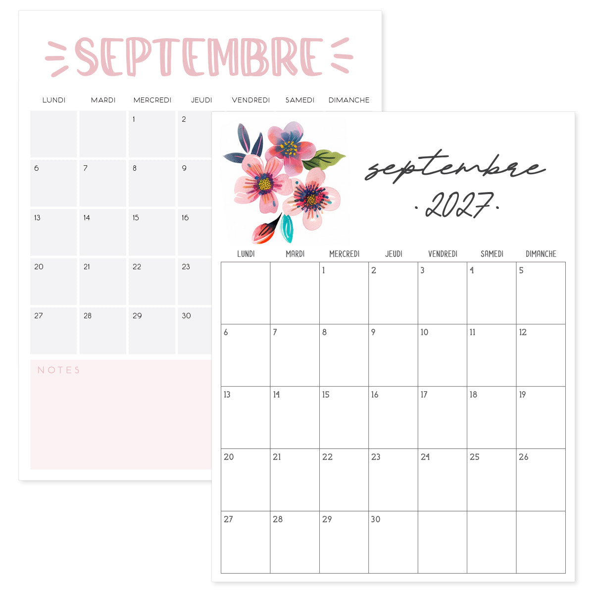 calendrier septembre 2027