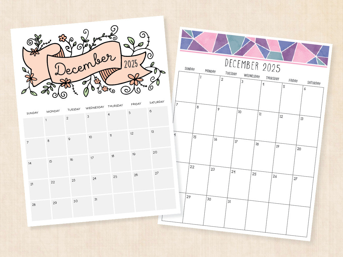 december 2025 calendar pdf
