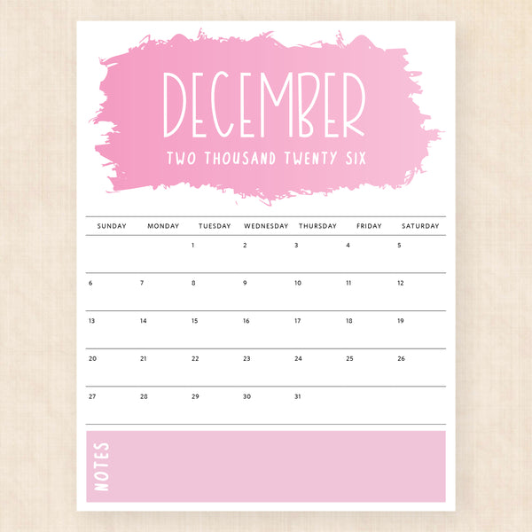 december 2026 calendar vivid vision