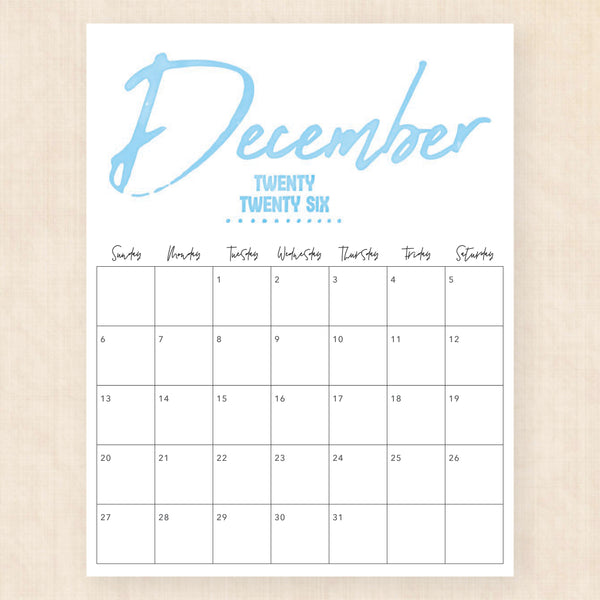 december 2026 calendar jazzy jewels