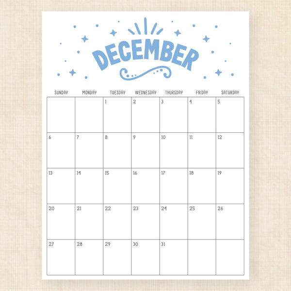 december 2026 calendar heavenly haze