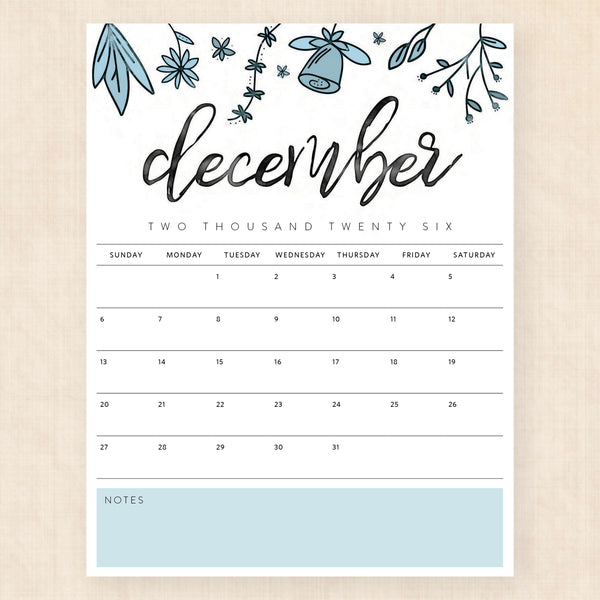 december 2026 calendar pixie prairie