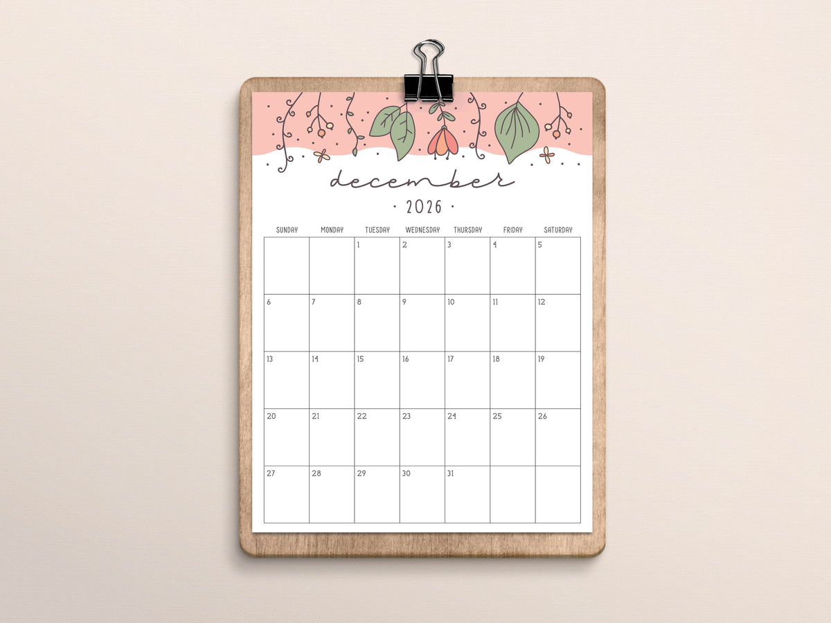 december 2026 calendar