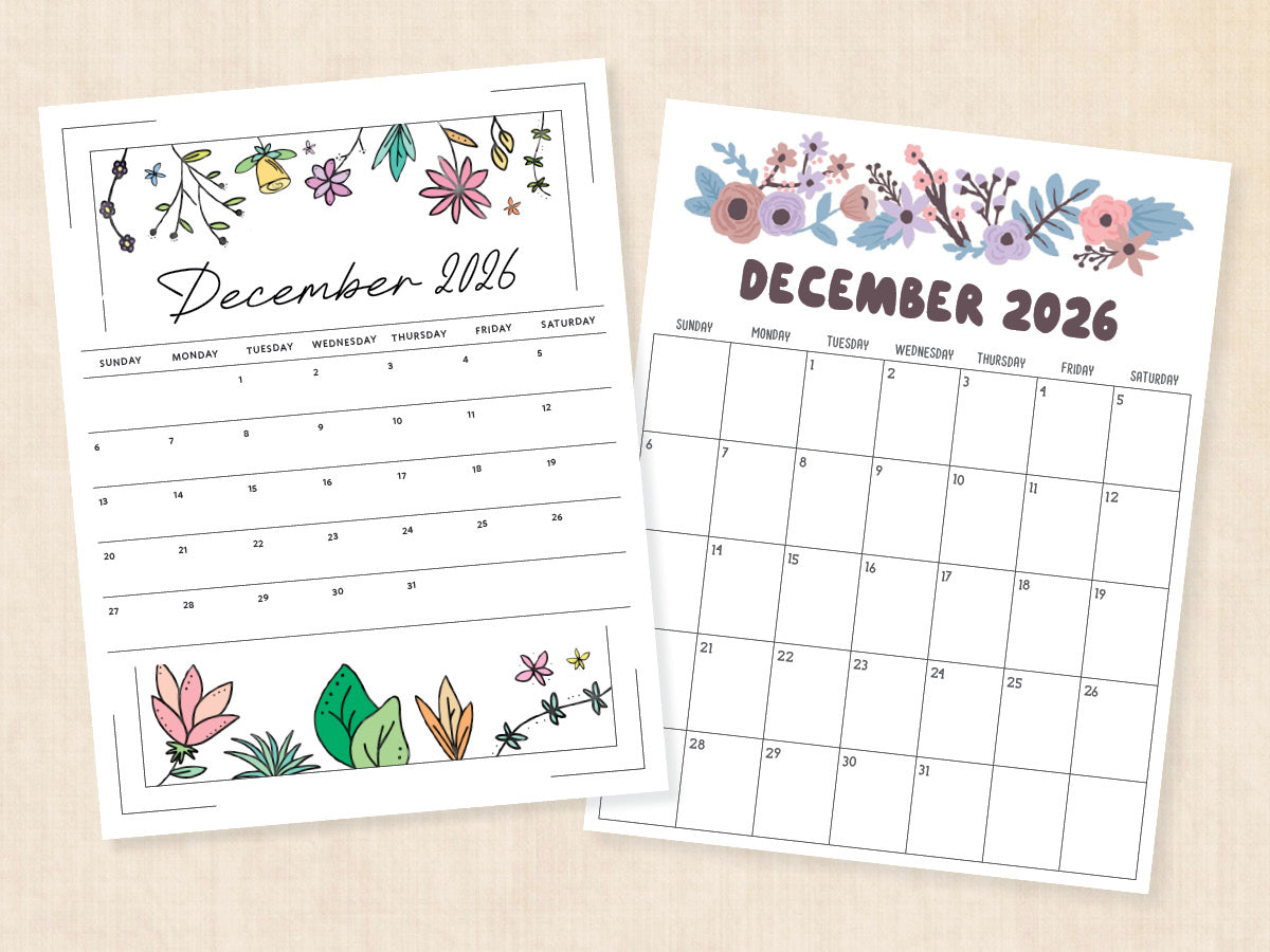 december 2026 calendar pdf