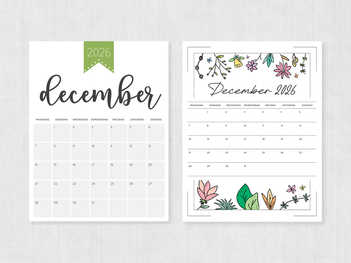 december 2026 planner