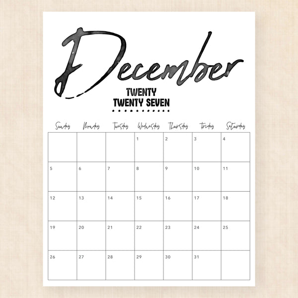 december 2027 calendar zebra zest