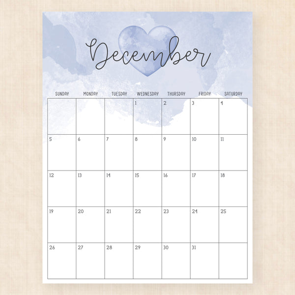december 2027 calendar colorful crush