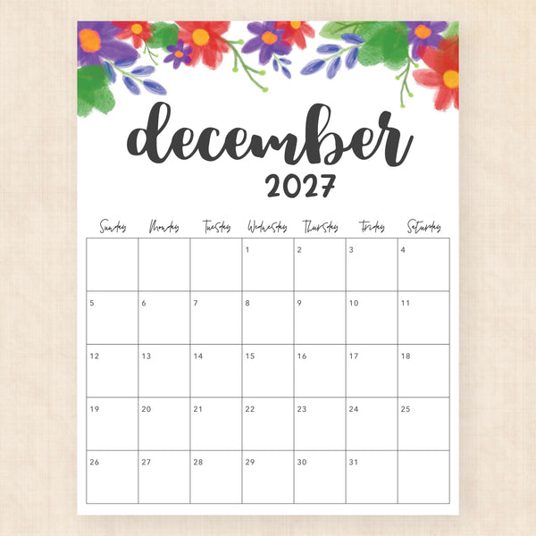 december 2027 calendar garland gaze