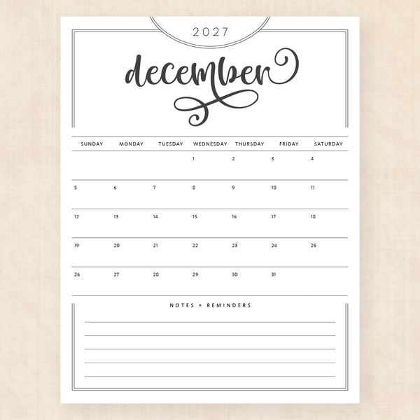 december 2027 calendar flawless flourish