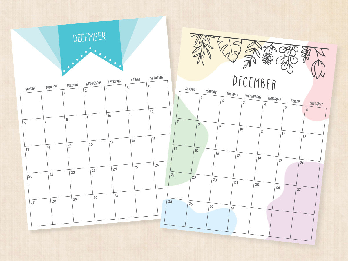 december calendar pdf