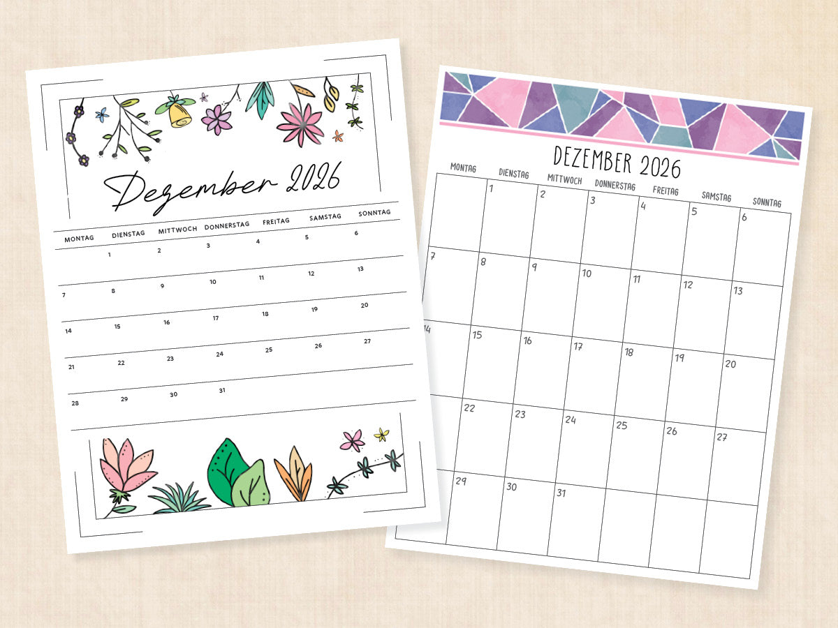 dezember 2026 kalender pdf