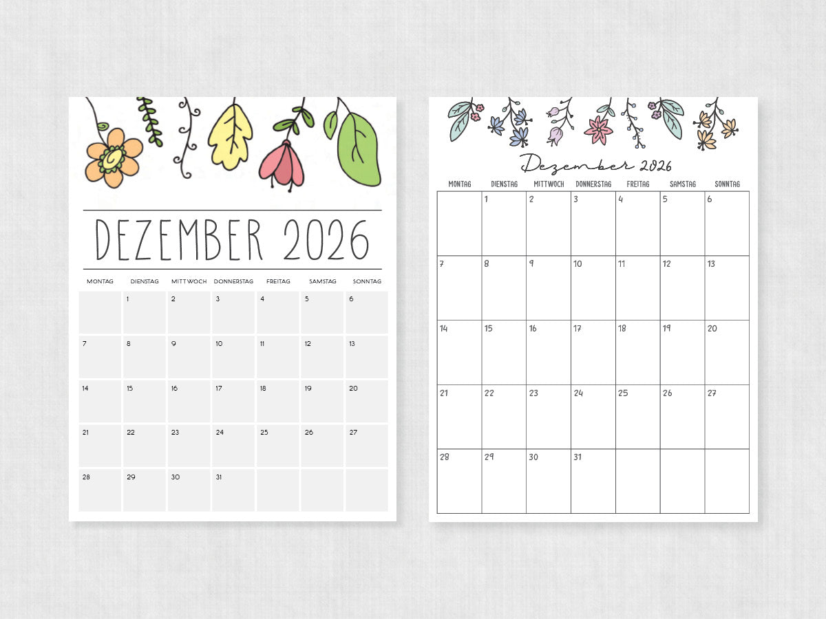 dezember 2026 kalender zum ausdrucken