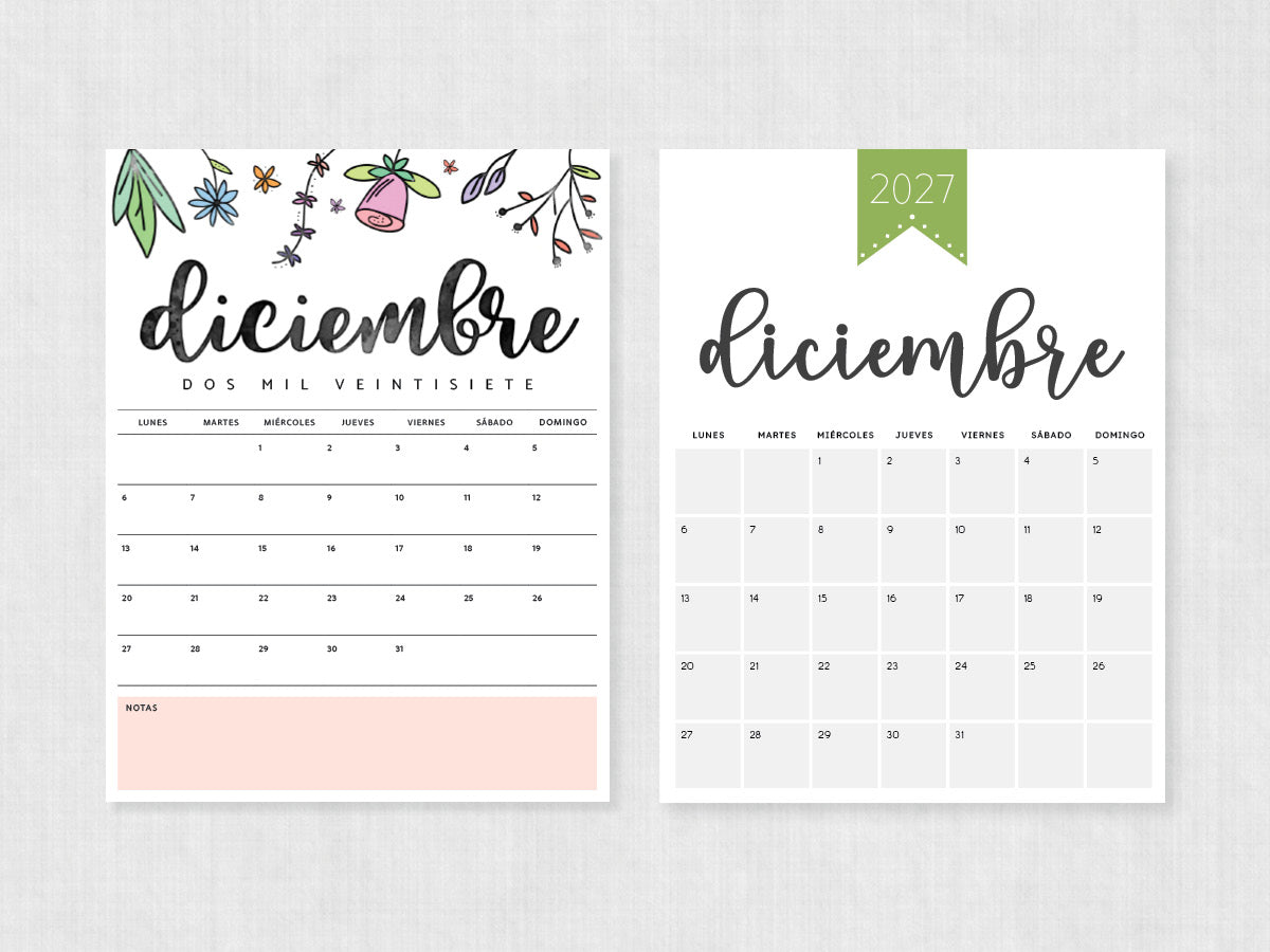 diciembre 2027 calendario para imprimir