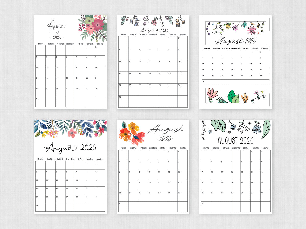 druckbarer kalender august 2026