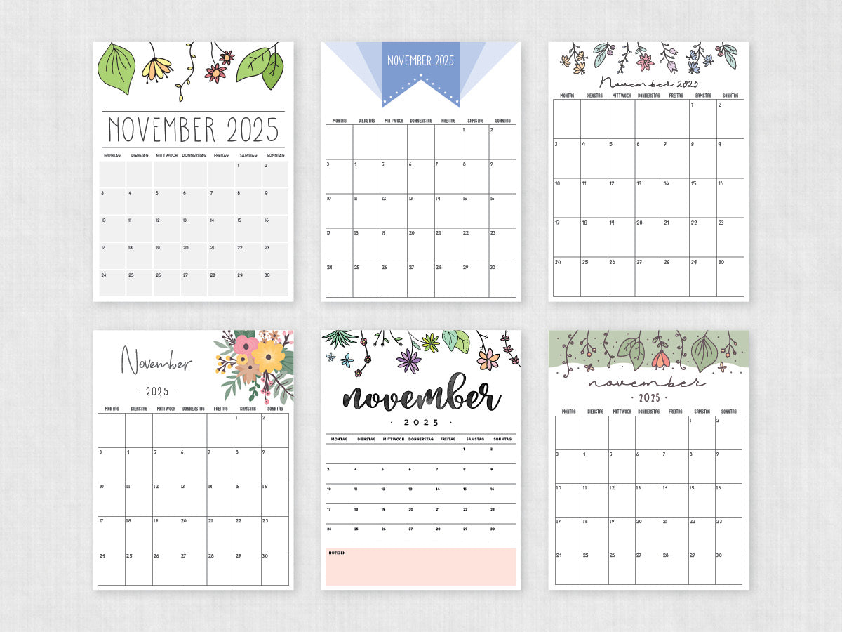 druckbarer kalender november 2025