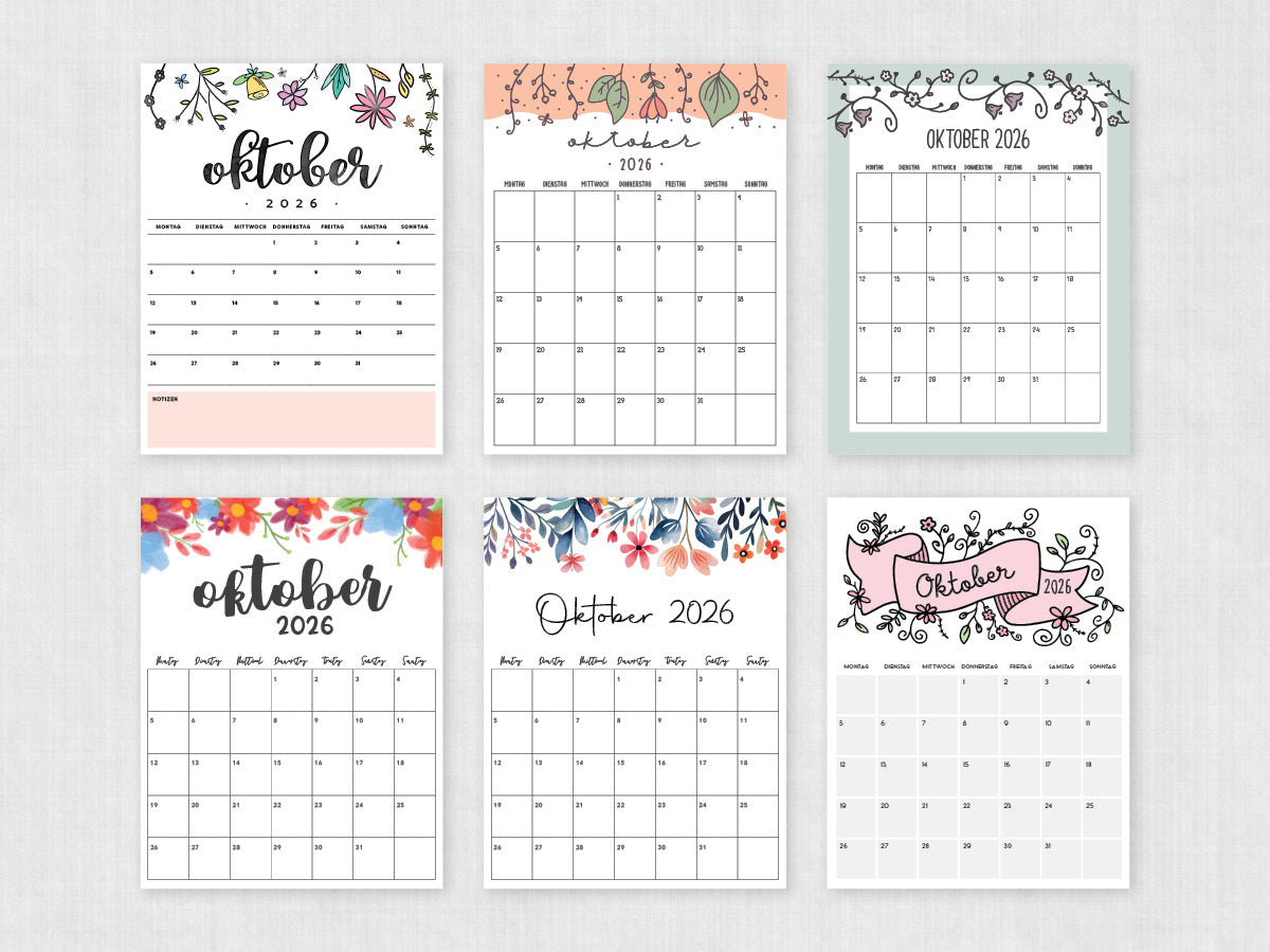 druckbarer kalender oktober 2026