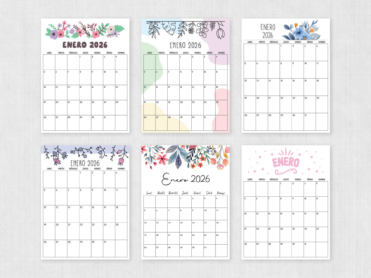 enero 2026 calendario imprimible