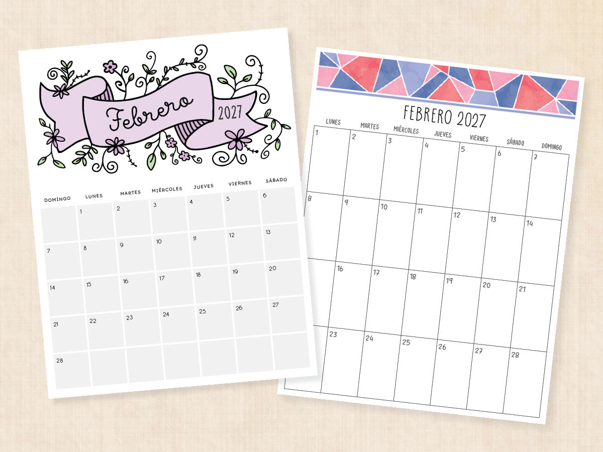 febrero 2027 calendario pdf