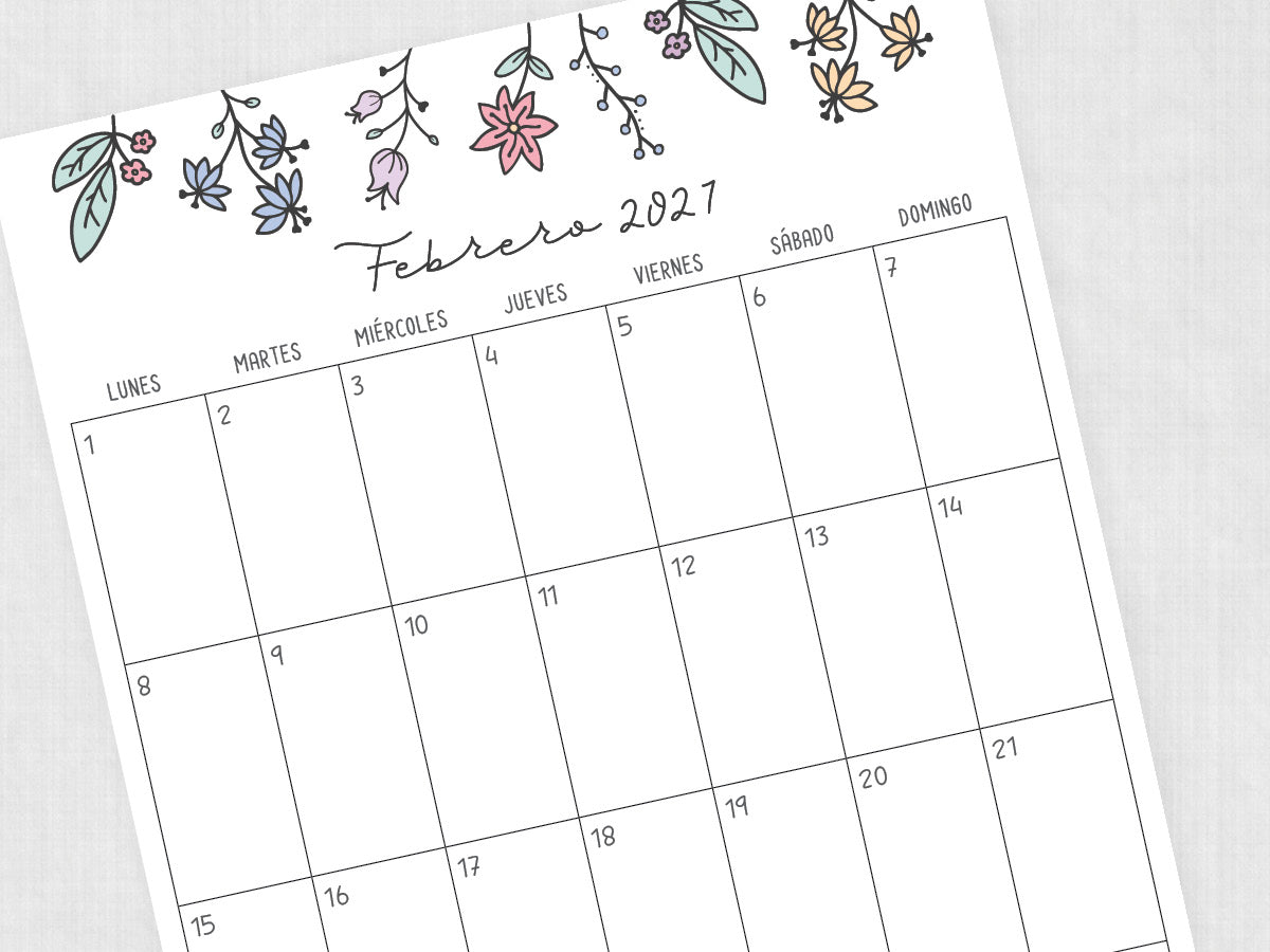 febrero 2027 calendario plantilla