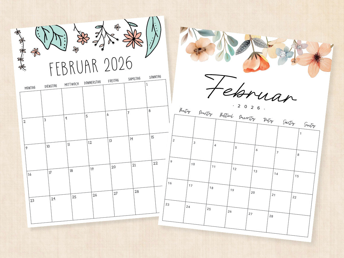 februar 2026 kalender pdf