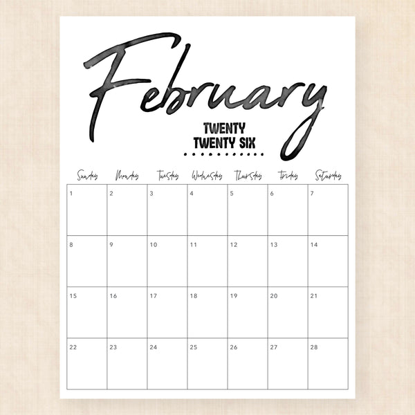 february 2026 calendar zebra zest