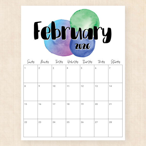 february 2026 calendar neon nectar