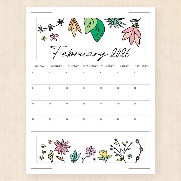 february 2026 calendar azalea anthem