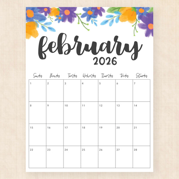 february 2026 calendar garland gaze