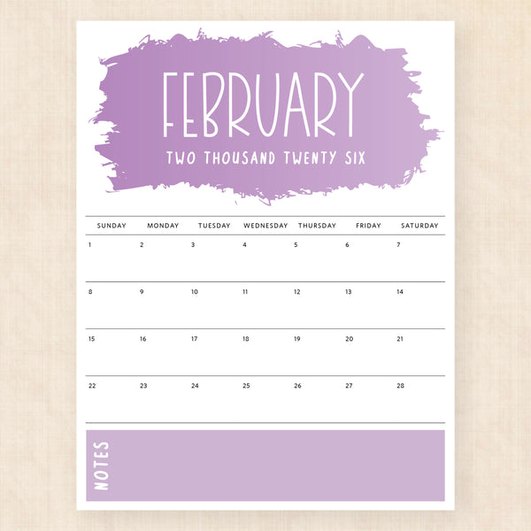 february 2026 calendar vivid vision