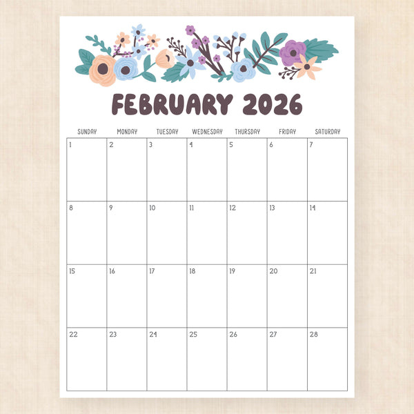 february 2026 calendar driftwood dreams