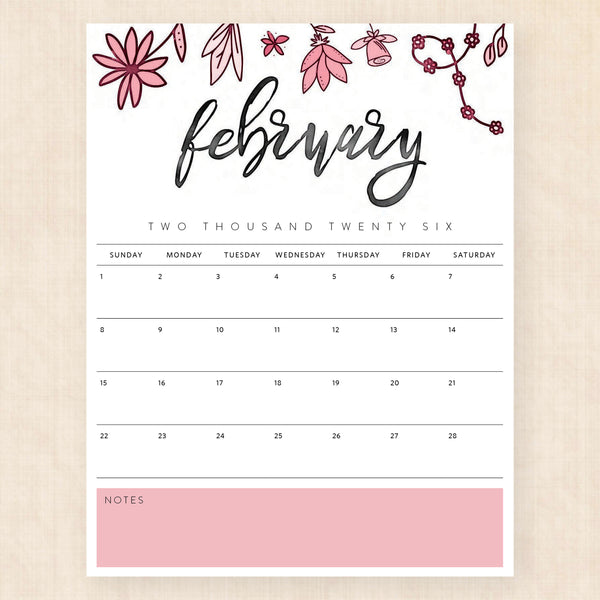 february 2026 calendar pixie prairie