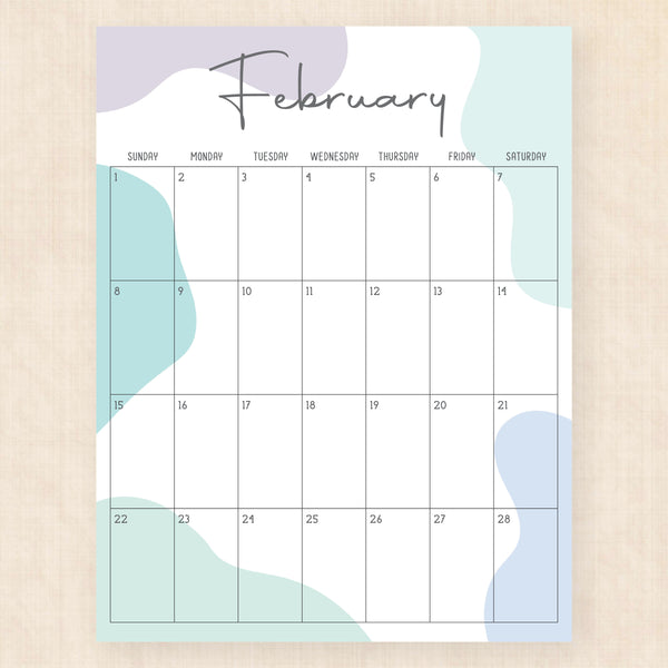 february 2026 calendar rainforest rhapsody