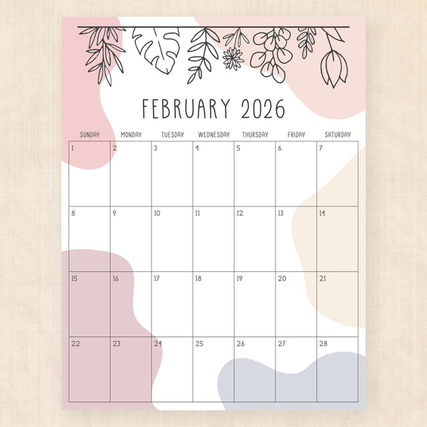 february 2026 calendar rustic rhapsody